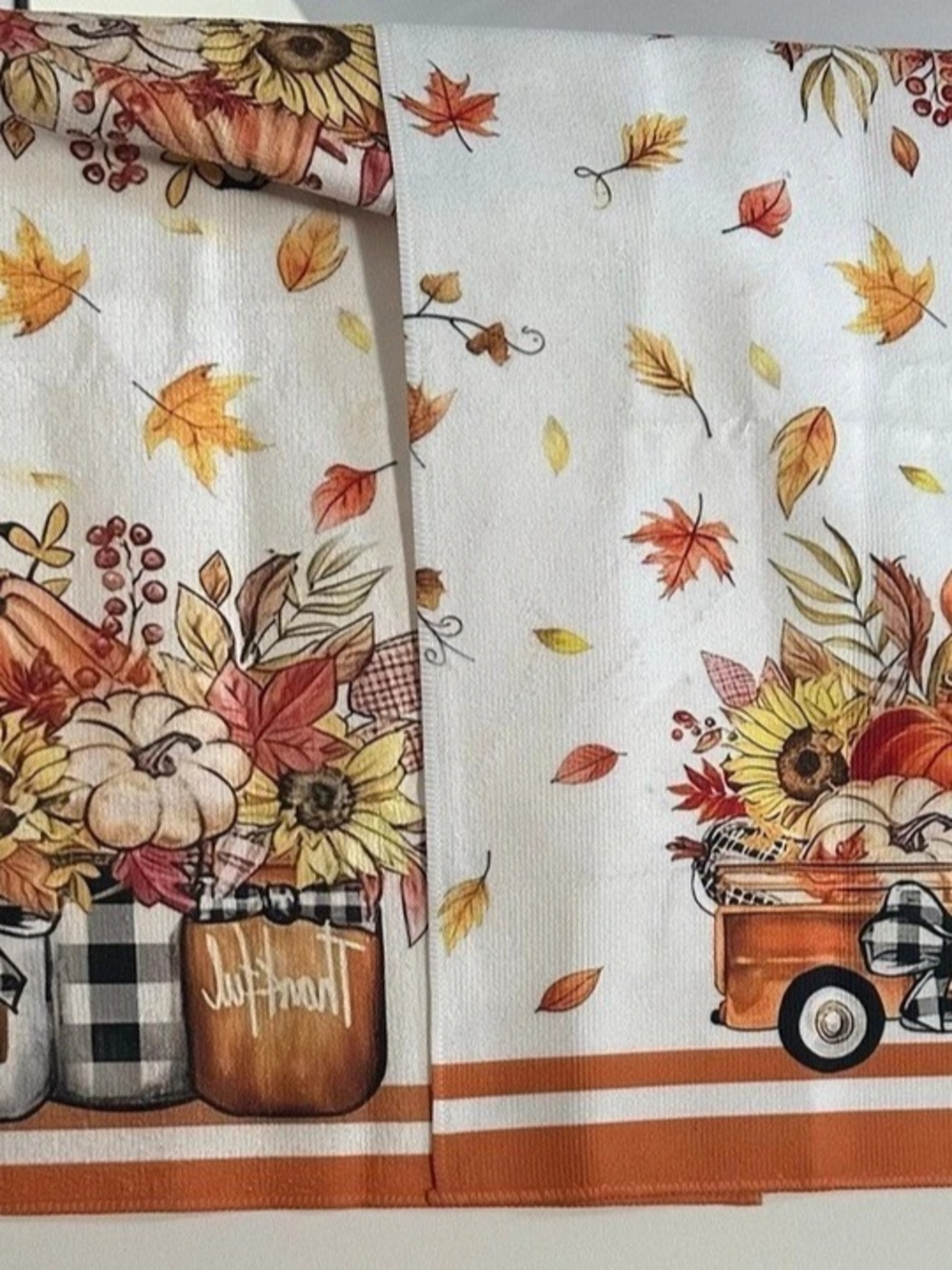Fall Harvest Truck Kitchen Towel